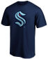 Фото #3 товара Men's Navy Seattle Kraken Primary Logo T-shirt