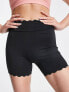 Фото #4 товара South Beach polyester scallop edge legging shorts in black