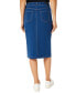 ფოტო #2 პროდუქტის Petite Lexington Denim Front-Slit Midi Skirt