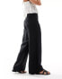 & Other Stories linen blend fluid wide leg trousers in black Черный, 42 - фото #2