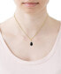 ფოტო #2 პროდუქტის Onyx & Diamond Accent Pear-Shaped 18" Pendant Necklace in 14k Gold