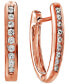 Diamond Extra Small Hoop Earrings (1/6 ct. t.w.) in 10k Rose Gold, 0.43"