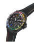 Men's Analog Black Nylon Silicone Watch 45mm