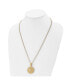 Фото #2 товара Chisel yellow IP-plated Our Lady of Guadalupe Pendant Curb Chain Necklace