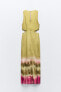 Фото #5 товара Платье миди с принтом тай-дай с вырезами ZARA