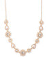 Gold-Tone Crystal & Imitation Pearl Flower Statement Necklace, 16" + 3" extender