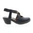 Фото #1 товара Fly London Wage WAGE368FLY-000 Womens Black Leather Strap Heels Shoes 36