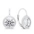 Elegant silver earrings with clear zircons EA383W