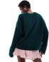 Фото #3 товара Monki round neck relaxed knitted jumper in dark forest green