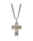Фото #1 товара Chisel printed Hunting Camo Under Rubber Cross Pendant Curb Chain Necklace