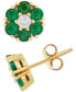 ფოტო #8 პროდუქტის Sapphire (1-1/5 ct. t.w.) and White Sapphire (1/6 ct. t.w.) Flower Stud Earrings in 14k Gold (Also Available in Emerald and Ruby)