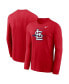 ფოტო #2 პროდუქტის Men's Red St. Louis Cardinals Over Arch Performance Long Sleeve T-shirt