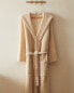 Cotton waffle-texture bathrobe