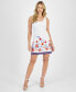 Фото #1 товара Платье женское Tahari Petite с квадратным вырезом и вышивкой