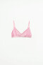 Pointelle bra with lace trim