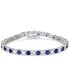 Simulated Cubic Zirconia Alternating Line Bracelet in Silver Plate