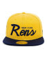 Men's Gold New York Rens Black Fives Snapback Adjustable Hat