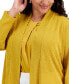 Plus Size Collarless Open-Front Jacket