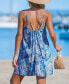 Women's Blue Tropics Sleeveless Cover-Up Slip Beach Dress