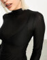 Weekday Allison mock neck long sleeve top in black