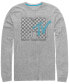 ფოტო #1 პროდუქტის Men's Distressed Retro Checkered Logo Long Sleeve T- shirt