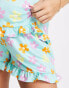 Loungeable Maternity frill cami and short pyjama set in retro floral print