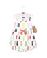 Touched by Nature Baby Girls Baby Organic Cotton Short-Sleeve and Long-Sleeve Dresses, Popsicle