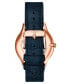 ფოტო #2 პროდუქტის Men's Blue Genuine Leather Strap Watch 38mm
