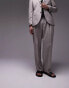 Фото #3 товара Topman wide leg linen blend suit trouser in stone