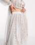 Фото #2 товара Maya all over embellished lehenga maxi skirt in grey