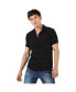 ფოტო #1 პროდუქტის Men's Jet Black Self-Design Pom-Pom Shirt
