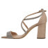 Фото #3 товара Nina Henesi Rhinestone Block Heels Evening Womens Beige Dress Sandals HENESI-26