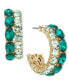 ფოტო #1 პროდუქტის Gold-Tone Small Crystal Double-Row C-Hoop Earrings, 0.9", Created for Macy's