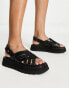 ASRA Sorento cross strap chunky sandals in black leather