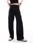 JDY loose fit cargo trouser co-ord in black