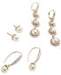 ფოტო #3 პროდუქტის Pavé & Imitation Pearl Drop Earrings