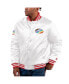 ფოტო #1 პროდუქტის Men's White Distressed San Francisco 49ers Pride Full-Snap Varsity Jacket