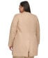 Фото #2 товара Plus Size Linen-Blend Collarless Open-Front Jacket