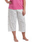 ფოტო #2 პროდუქტის Womens Plus Size Sleepwell Printed Knit Capri Pajama Pant made with Temperature Regulating Technology