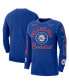 Men's Royal Distressed Philadelphia 76ers Courtside Retro Elevated Long Sleeve T-shirt