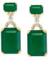 ფოტო #3 პროდუქტის EFFY® Green Onyx & Diamond (1/8 ct. t.w.) Drop Earrings in 14k Gold