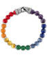 Фото #2 товара Multi-Stone Rainbow Beaded Bracelet in Sterling Silver, Created for Macy's