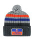 Фото #1 товара Men's Gray New York Islanders Stack Patch Cuffed Knit Hat with Pom