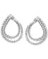 Diamond Spiral Shared Prong Hoop Earrings (2 ct. t.w.) in 10k White Gold
