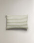 Striped cotton linen pillowcase