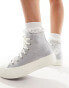 Фото #5 товара Converse Chuck Taylor All Star Lift Hi glitter trainers in silver