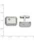 ფოტო #2 პროდუქტის Stainless Steel Polished Cubic Zirconia Cufflinks