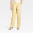 Фото #1 товара Women's High-Rise Linen Pleat Front Straight Pants - A New Day Yellow 2