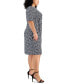 Фото #3 товара Plus Size Elbow-Sleeve Gathered Jersey Sheath Dress