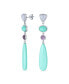 Фото #1 товара Unique Boho Geometric Linear Long Round Triangle Elongated Oval Shape Natural 4 Multi-Tier Gemstone Summer Party Turquoise Dangling Earrings for Women